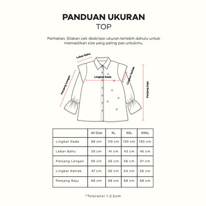 Dya Id - Pricil Atasan dan Bawahan  atasan kemeja katun wanita Aluna Nirmala L-3XL