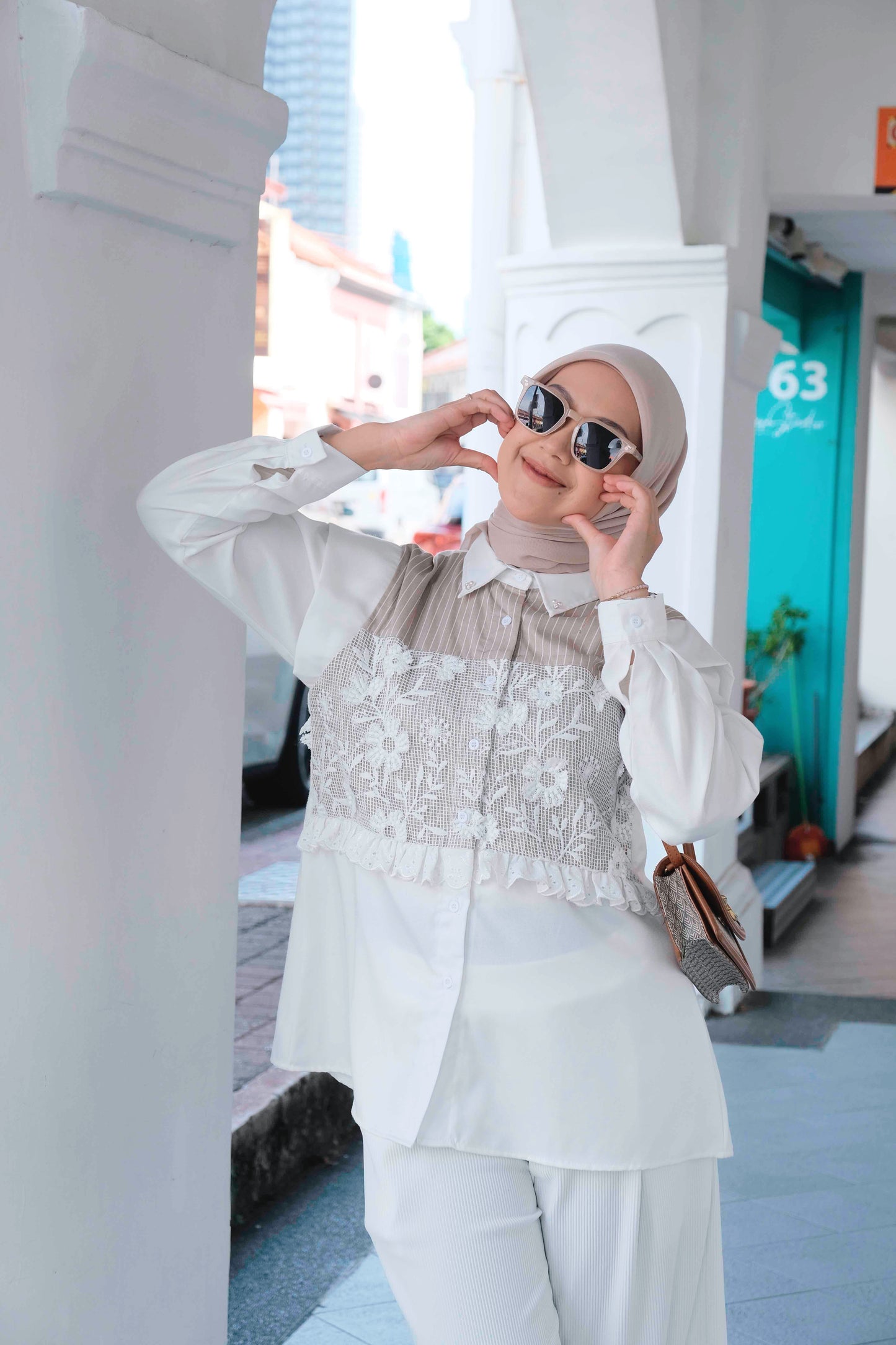 Dya_id Ruby Atasan kemeja Katun Wanita L-3L