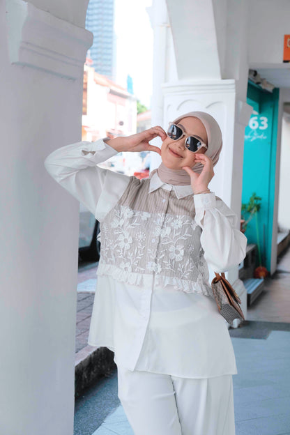Dya_id Ruby Atasan kemeja Katun Wanita L-3L
