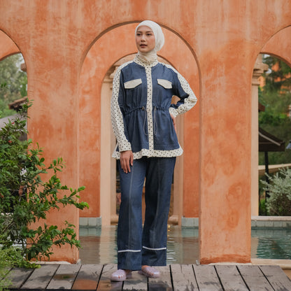 Dya Id - Pricil Atasan dan Bawahan  atasan kemeja katun wanita Aluna Nirmala L-3XL