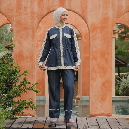 Dya Id - Pricil Atasan dan Bawahan  atasan kemeja katun wanita Aluna Nirmala L-3XL