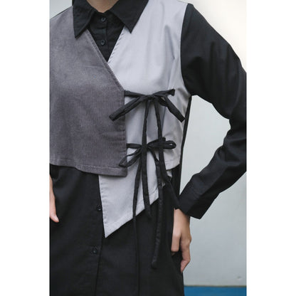 Dya id - Atasan kemeja katun wanita Nabila Black and Brown L-3XL