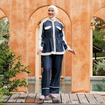 Dya Id - Pricil Atasan dan Bawahan  atasan kemeja katun wanita Aluna Nirmala L-3XL