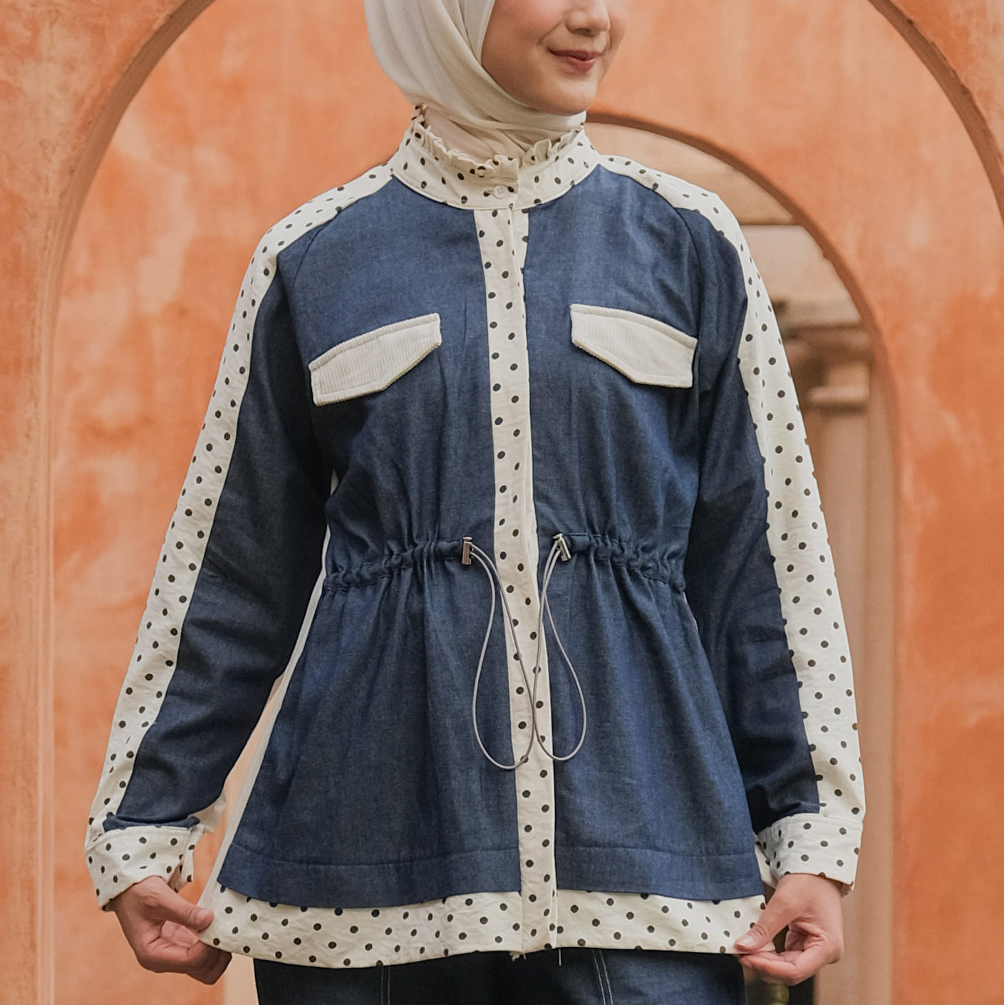 Dya Id - Pricil Atasan dan Bawahan  atasan kemeja katun wanita Aluna Nirmala L-3XL