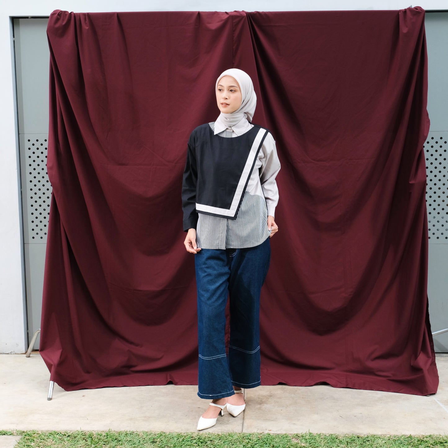 Dya Id - Ghani Mono Atasan Kemeja Wanita Basic L-3XL